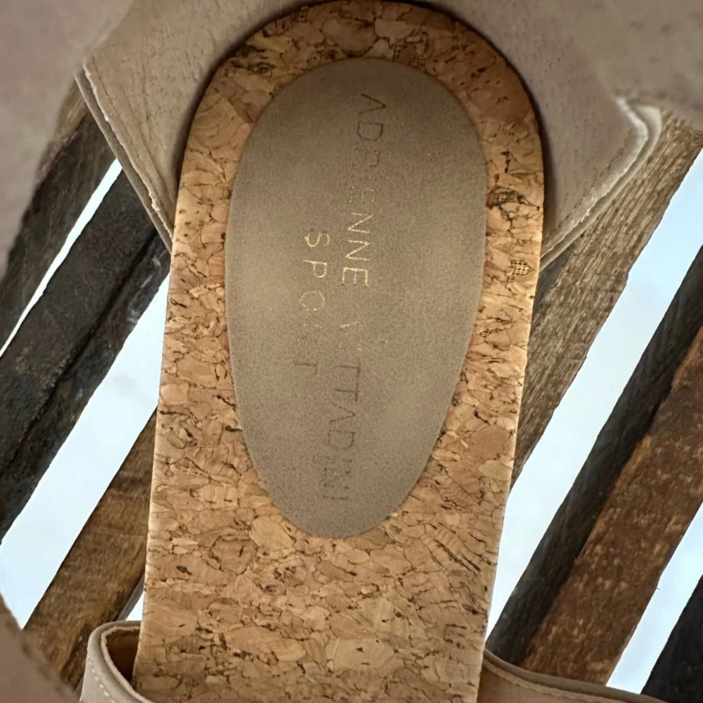 Adrienne Vittadini Sport Cape Ann Taupe Wedge Sandals - Picture 5 of 6